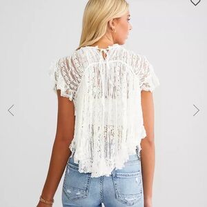 Free people Lucea Lace Top NWT Sz) Small white